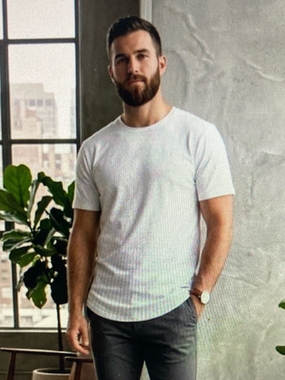 BYLT Basics NWT Drop Cut Lux Crewneck T-Shirt Closet Staple Layering S668